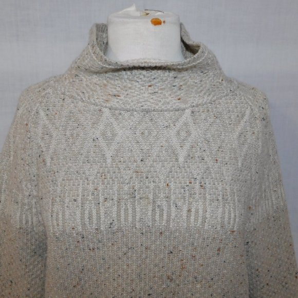 Woolrich Womens L cream beige speckled mock neck Wool Blend Sweater - Picture 2 of 14